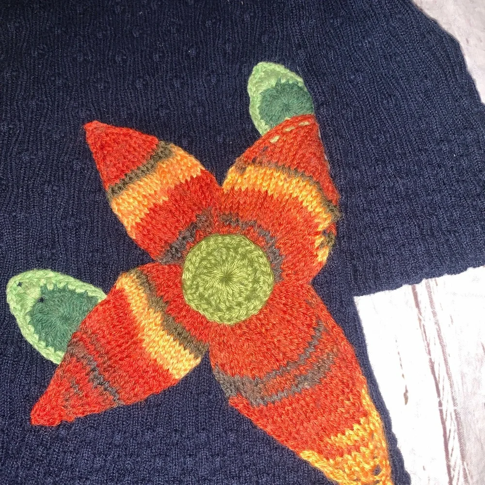 Retro Anthropologie Sparrow earthly delights floral embroidered knit cardi XS - Picture 3 of 5